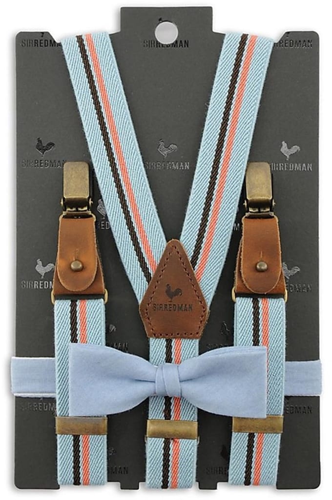 Sir Redman - Bretels met strik - kids bretels combi pack Denim Buddy - lichtblauw