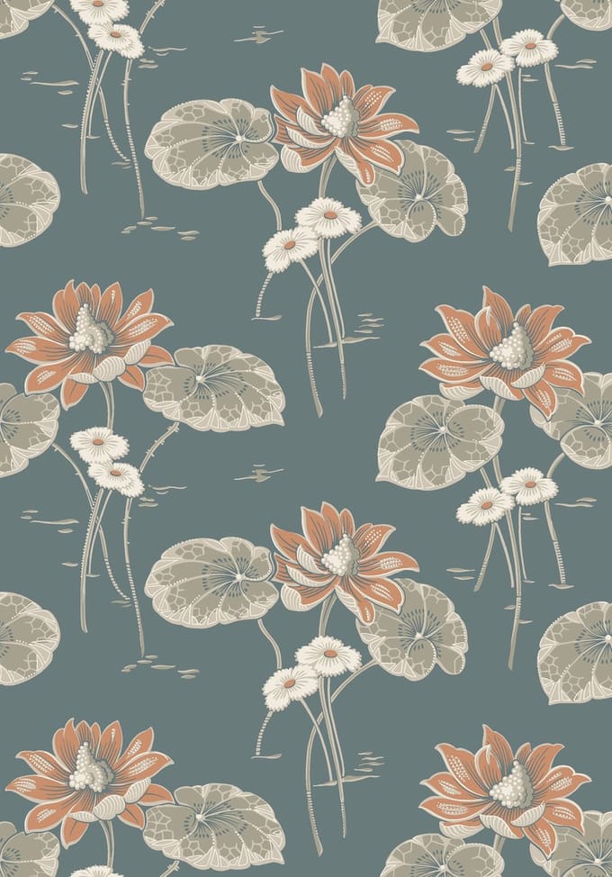 Boråstapeter Vliesbehang 4168 - Alla Tiders Hus - Botanisch Blauw - 53cm x 10.05m