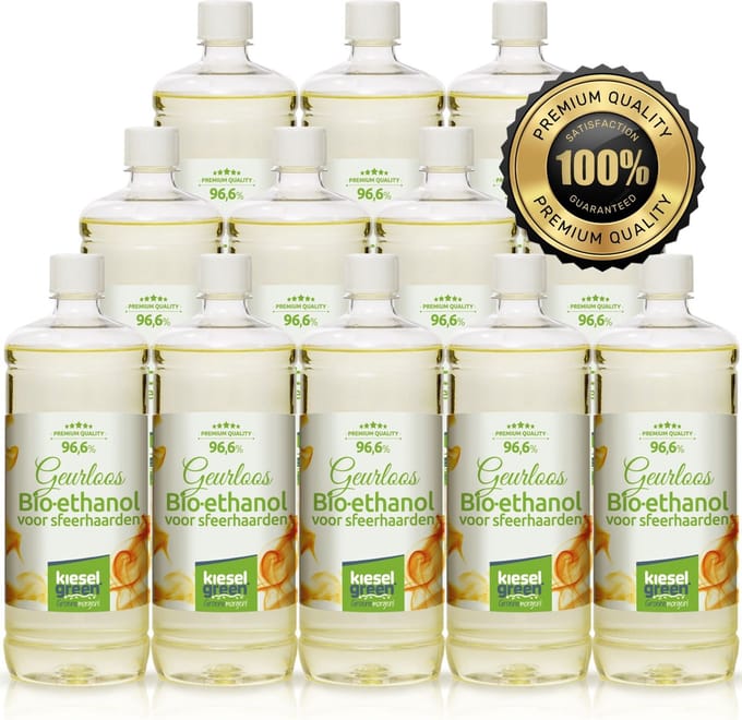 Bio-Ethanol -PREMIUM- bioethanol  96,6%- biobrandstof – 12x1 liter