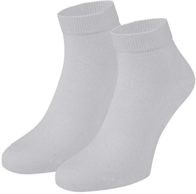 Basset - Unisex Quarter Bamboe Sokken - 2-pack - Maat 35/38 - Wit
