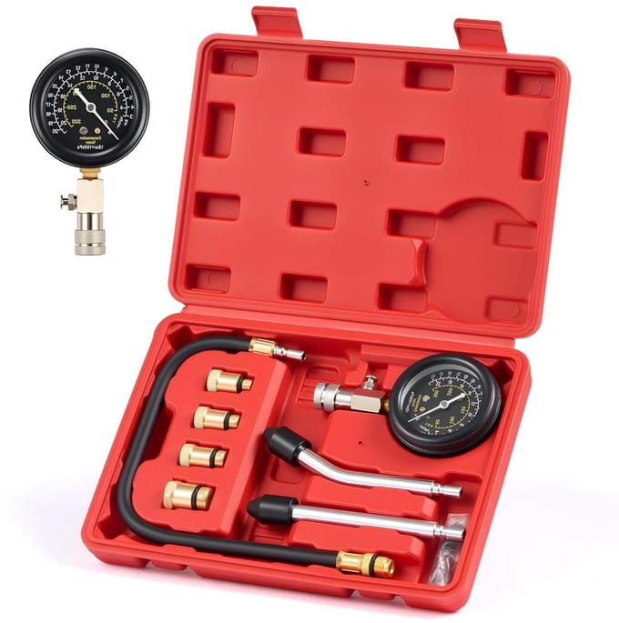Compressietester Kit - Motor Testset - Cilinderdruk Meten - All-in-one Set - 8-delig - Niet gespecificeerd