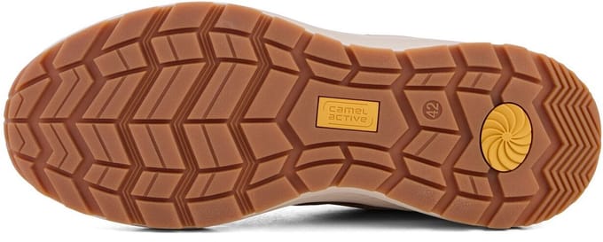 camel active Sneaker van leer en textiel - Maat menswear-41 - zand