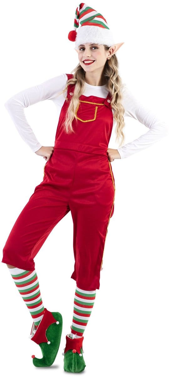 Elfen Jumpsuit Vrouw Rood - Maat M/L