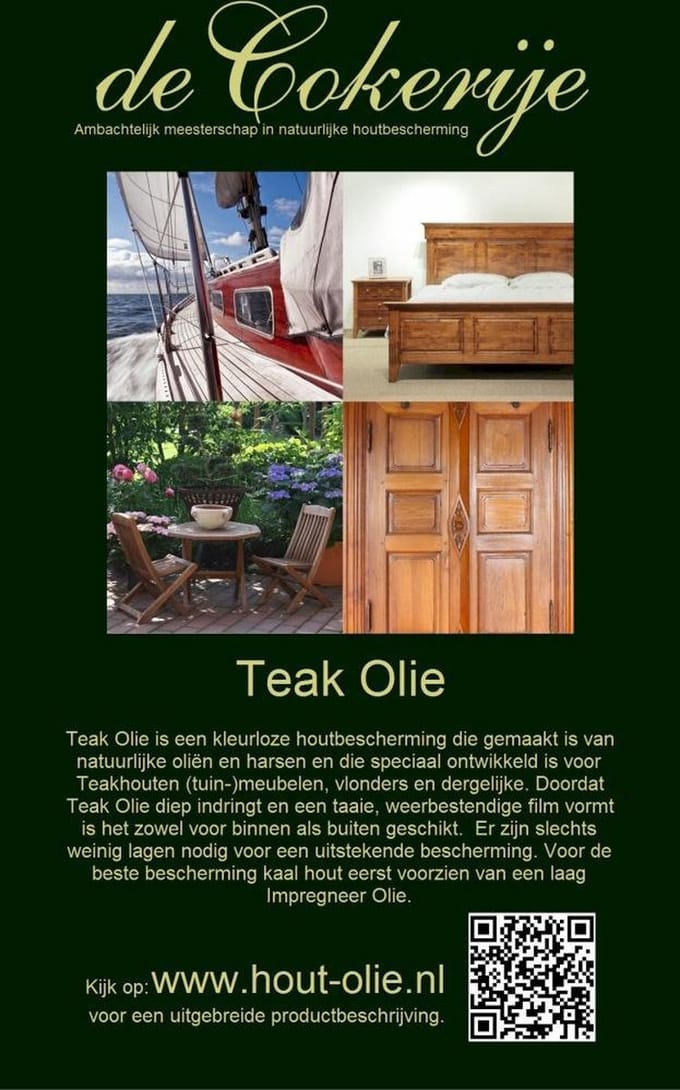 Natuurlijke Teak Olie, 1 liter