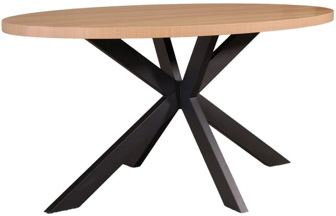 Eettafel ovaal melamine 160cm Tommy lichtbruin ovale tafel