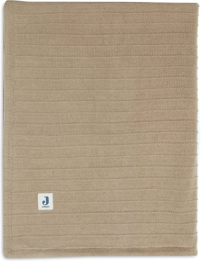 Jollein Baby Deken Wieg Velvet Pure Knit - Biscuit - GOTS