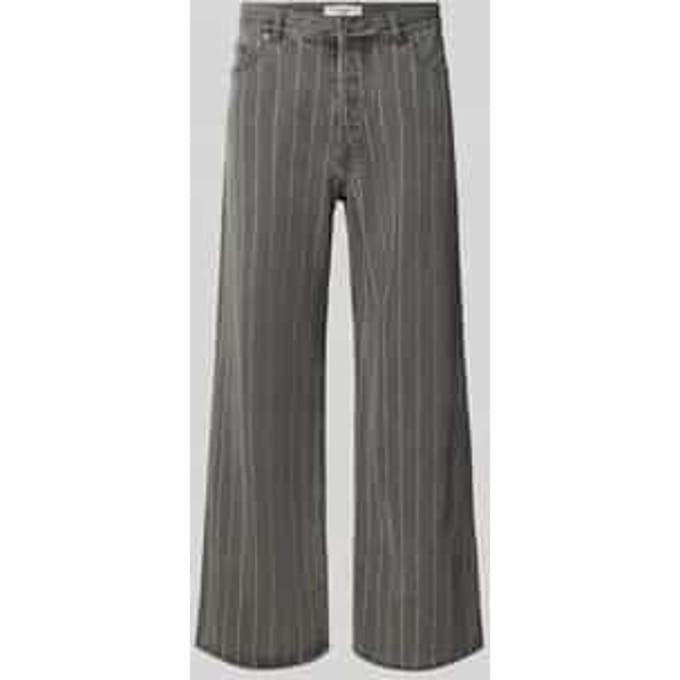 wide fit jeans van puur katoen