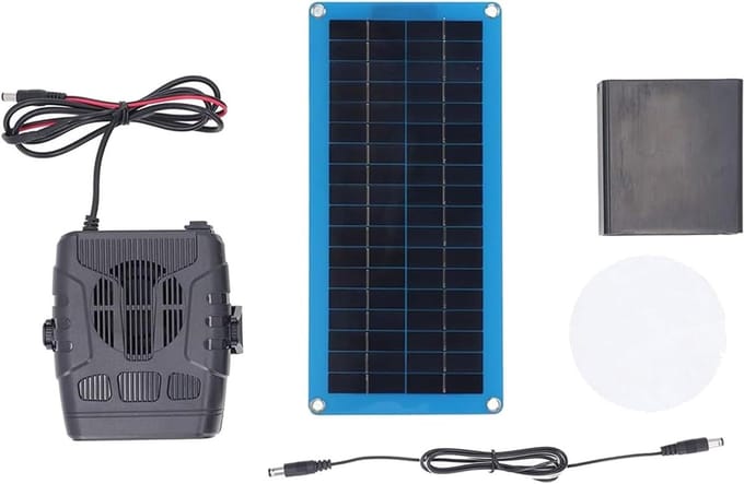 Elektrische verwarming - Zonne powerkit - Warmte buiten - Efficiënte zonne-energie - 30 W - Zwart