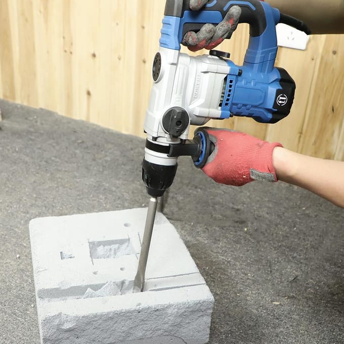 8 Amp 1000W SDS-Plus boorhamer met trillingscontrole en veiligheidskoppeling, heavy duty EU Plug blauw