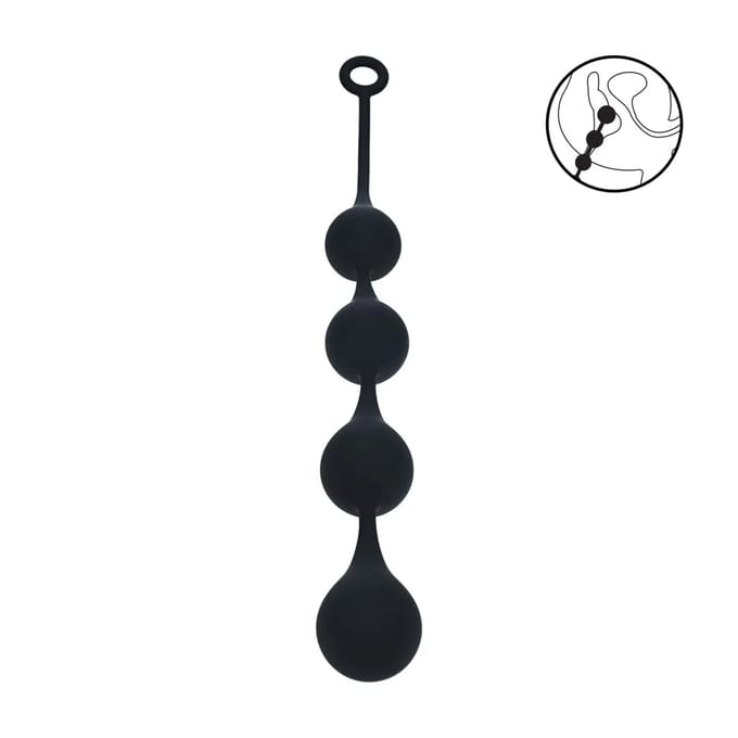 Siliconen Waterdruppel Anale Ballen - XL - 50mm - Zwart