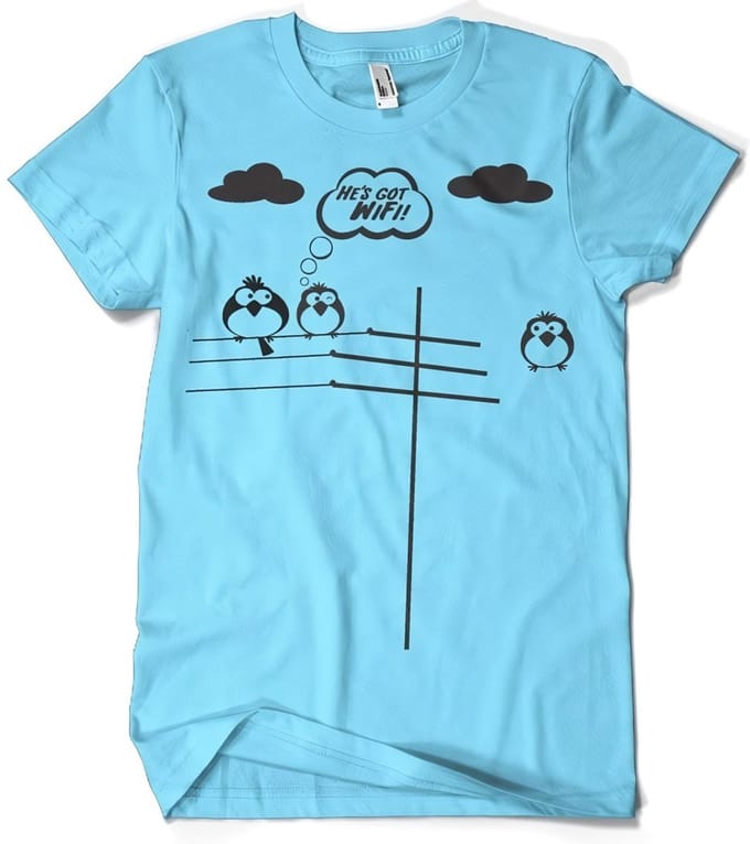 Hybris He's Got WiFi T-shirt Skyblue