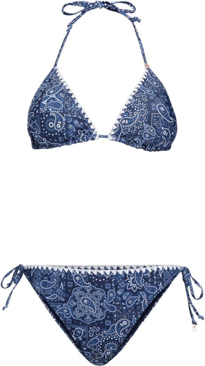 Brunotti - Rosy-Print - Bikini Indigo Blue - Triangle Bikini Set - Small Coverage - 36
