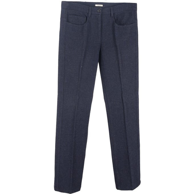 Miu Miu cropped broek in marineblauwe wol