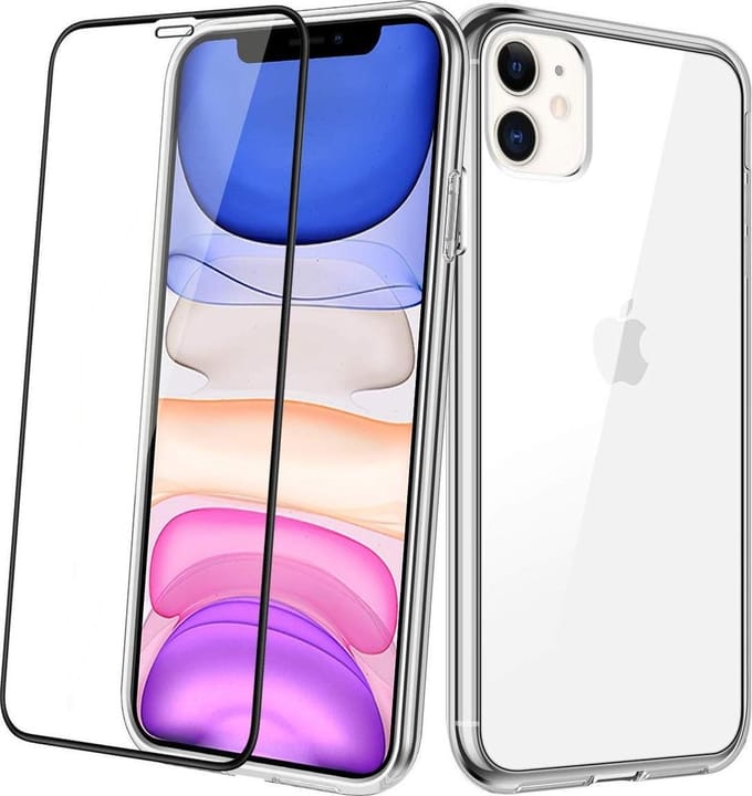 Backcover Hoesje Geschikt voor: iPhone 11 Pro Max Transparant TPU Siliconen Soft Case + 1 Full Tempered Glass Screenprotector