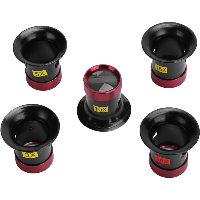 5 stuks Aluminiumlegering Vergrootglas Horlogereparatie Glaslens Vergrootglas Loep Accessoire