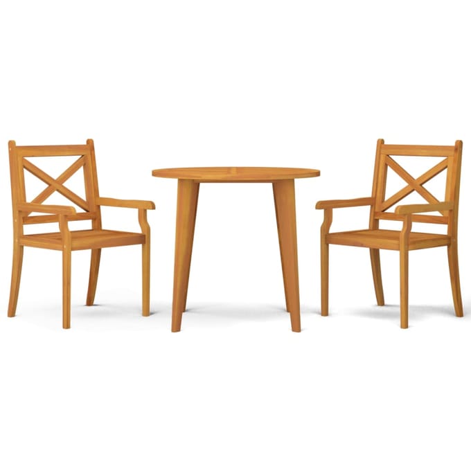 vidaXL - 3-delige - Tuinset - massief - acaciahout