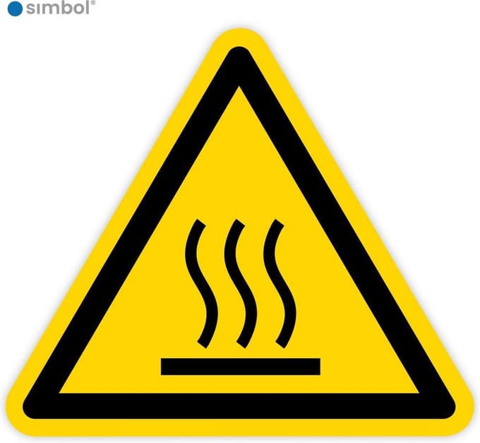 Simbol - Stickers Warm Oppervlak (W017) - Duurzame Kwaliteit - Formaat ▲ 5 x 5 x 5 cm.