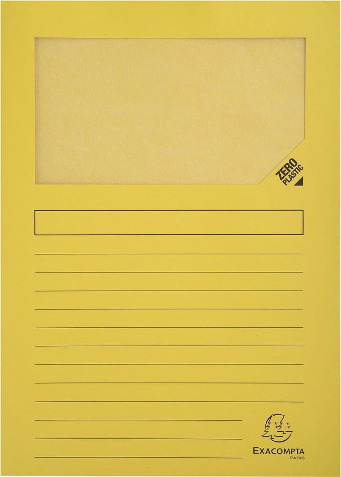 Exacompta 4x FOREVER® Pak van 100 venstermappen 120g/m2 - 22x31cm voor A4 - Geel - 50109E