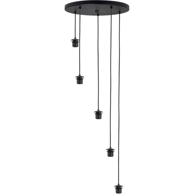 HighLight Hanglamp Fantasy, 5-lamps, zwart