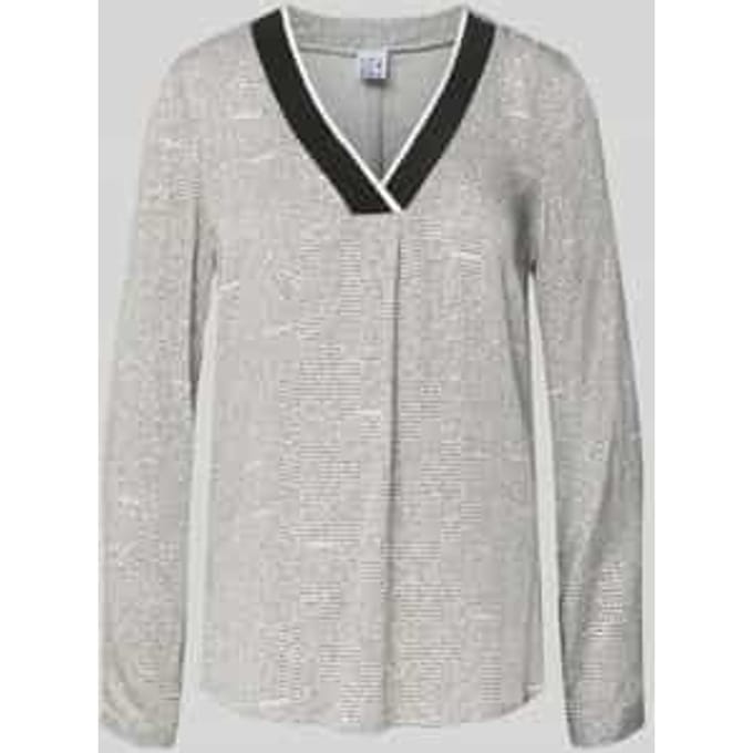 Blouseshirt van viscose met V-hals