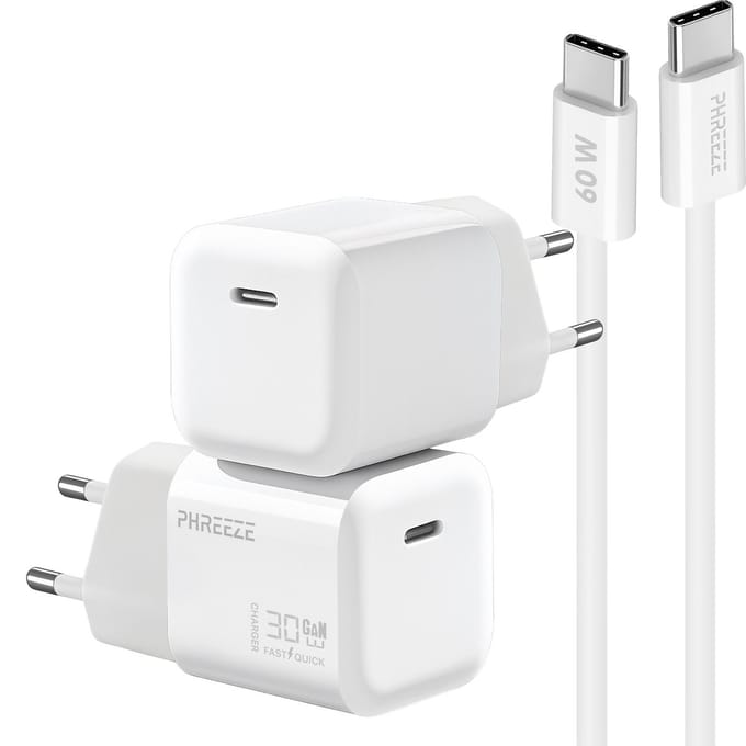 30w Power Delivery oplader met usb C poort met usb C kabel 1m snellader