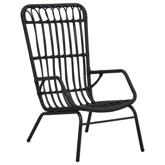 vidaXL - Tuinstoel - poly - rattan - zwart