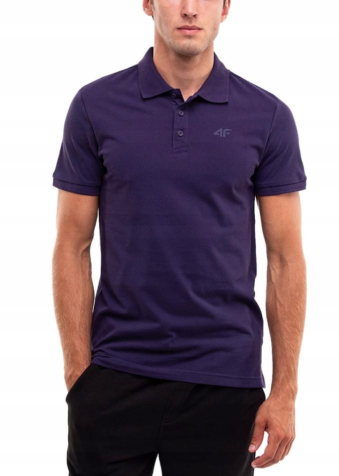 4F Poloshirt Heren - Blauw - Katoen - Maat S