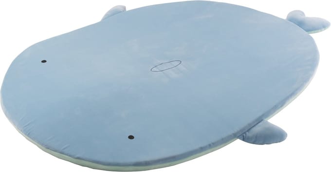 J-Line speelmat Haai 2-zijdig - polyester - blauw/muntgroen
