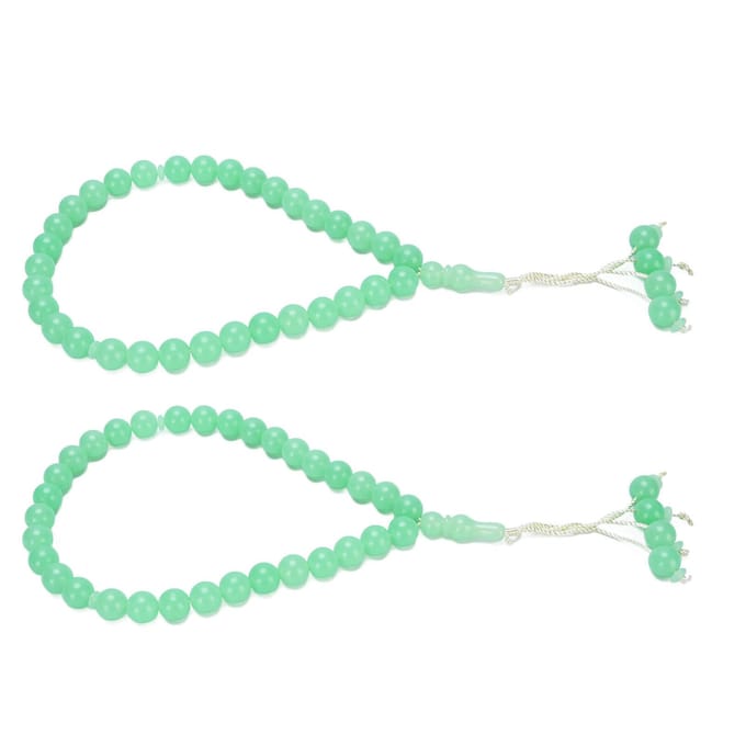2 Pcs Collier de chapelet lumineux 33 perles 14mm Collier de chapelet lumineux Bracelet white