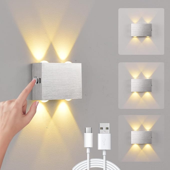 Oplaadbare Wandlamp - Op Batterijen - Draadloos - Nachtverlichting