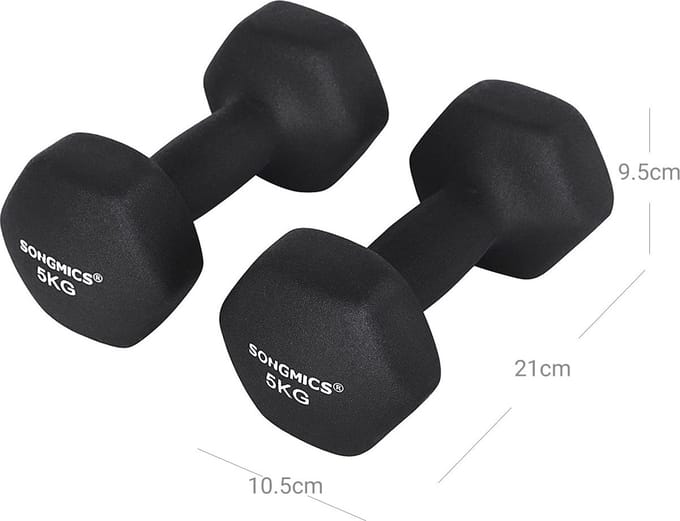 Halters Set van 2 van 5kg - Korte halters - Gymnastiekhalters