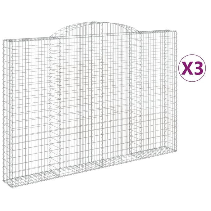 vidaXL Schanskorven 3 st gewelfd 300x30x200/220 cm ijzer