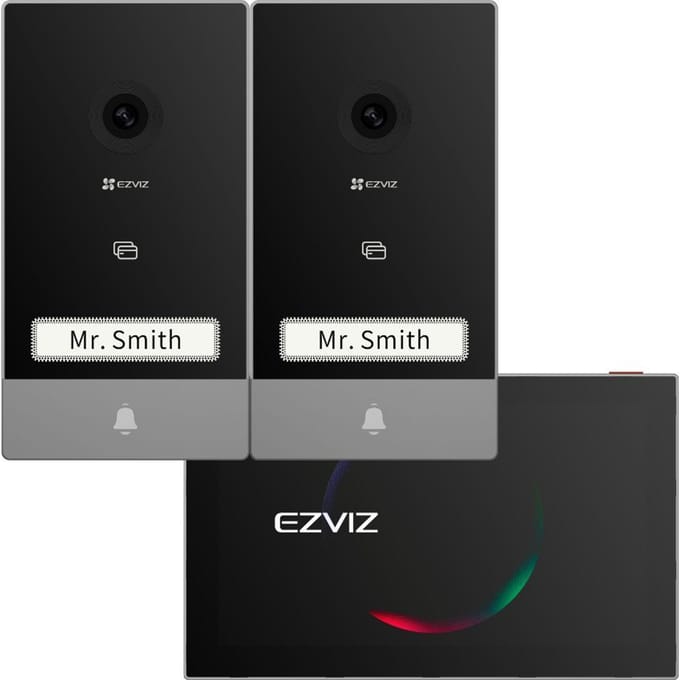 Ezviz HP7 2 Entry Kit Video-deurintercom met dubbele ingang – 7" Touchscreen, 2K, 2 belknoppen