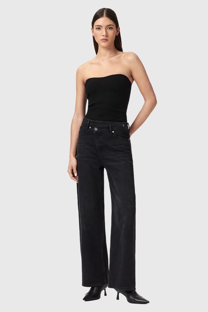 AllSaints Cruz Bandeau Top Black Größe: S | Tanktops Outlet | Damen | Schwarz