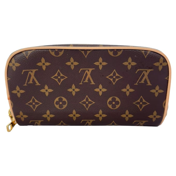 Louis Vuitton Monogram Toilettas in Bruin Leer