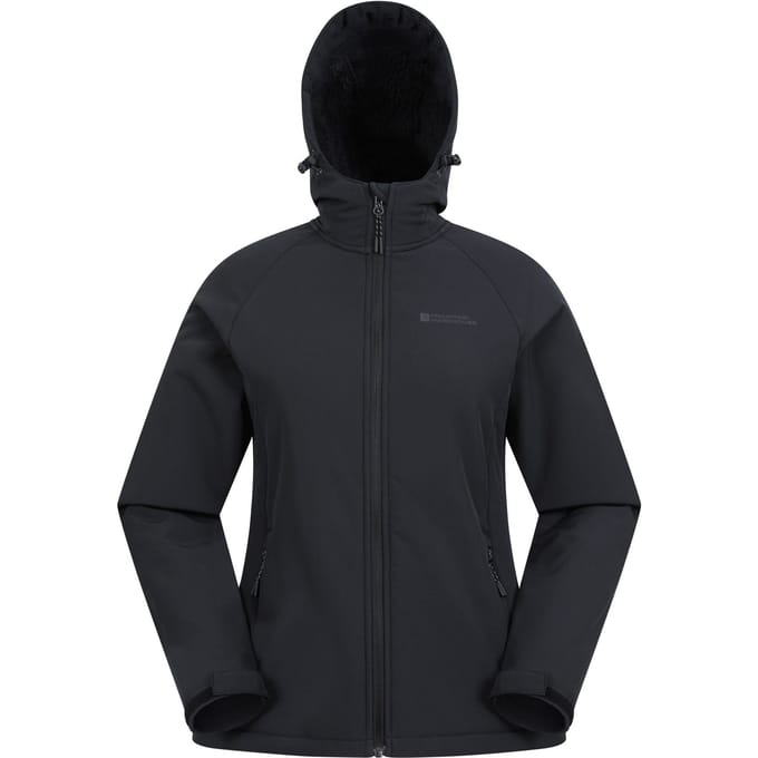 Mountain Warehouse Dames/Dames Arctic imitatiebont gevoerd waterafstotend softshell jack (Jet Zwart)