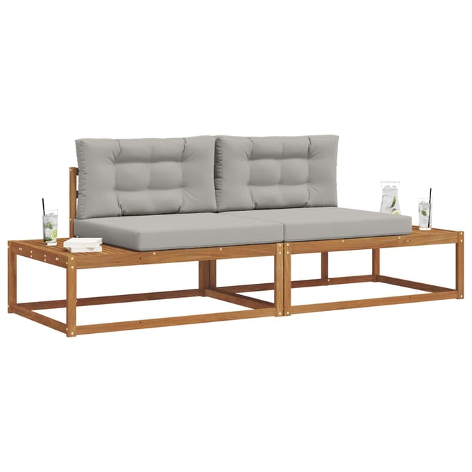 vidaXL - Buiten - bank - set - Massief - Acacia - Hout - en - Polyester