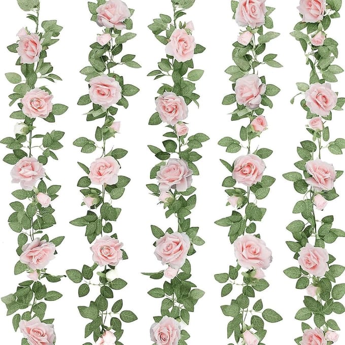 Rozen Slinger - Nep Bloemen - Bruiloft Decoratie - Levenschte Kleuren - 5x 2 Meter - Roze