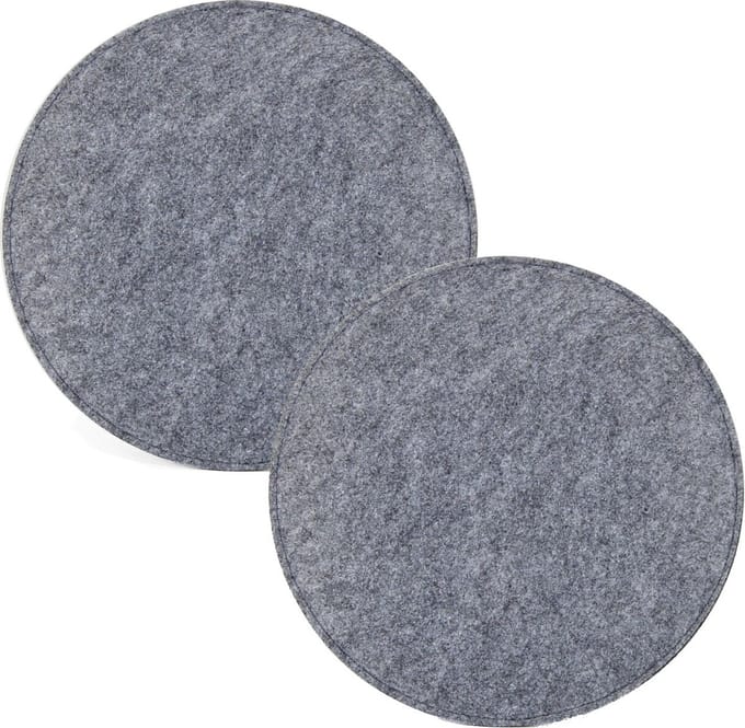 HOOMstyle Stoelkussen - Zitkussen - Vilt - Ø35cm - Licht Grijs - Set van 2 stuks