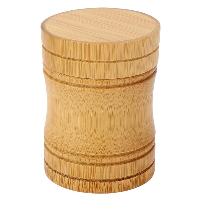 Boîte de rangement portable et légère en bambou pour thé beige