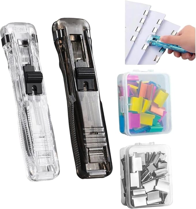 Draagbare Nietmachine - Binder Clips - Documenten Organiseren - Herbruikbare Clips - 11.5 cm Lengte - Zwart