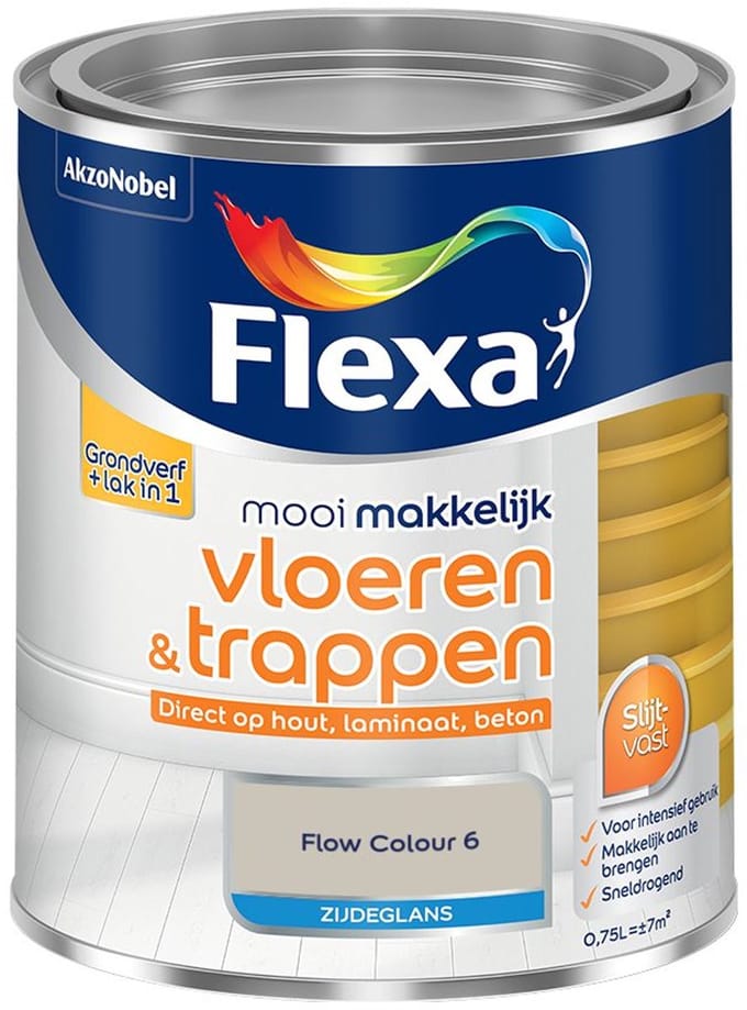 Flexa - Mooi Makkelijk Vloeren & Trappen Zijdeglans - Flow Colour 6 - Mengverf - 750 Ml