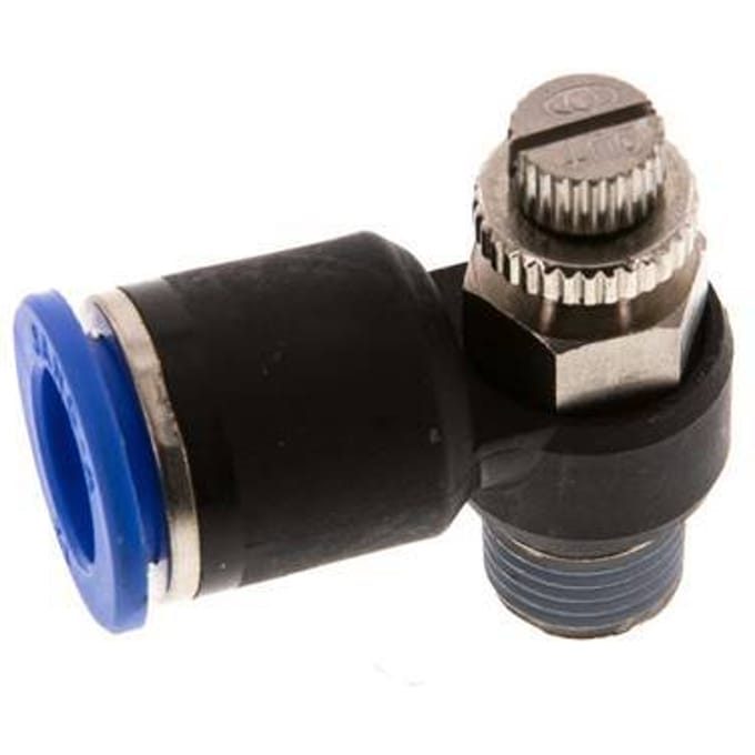 L-stuk Regelventiel 12 mm - R1/4'' Regeling-Uit Messing/Nylon
