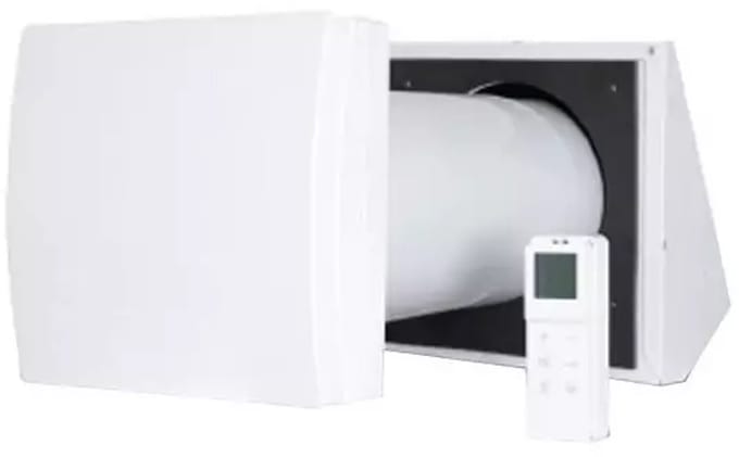 Decentrale WTW HRU wall Ø100 met afstandsbediening - 25 m³/h - HRU-WALL-RC-100-25-PEG