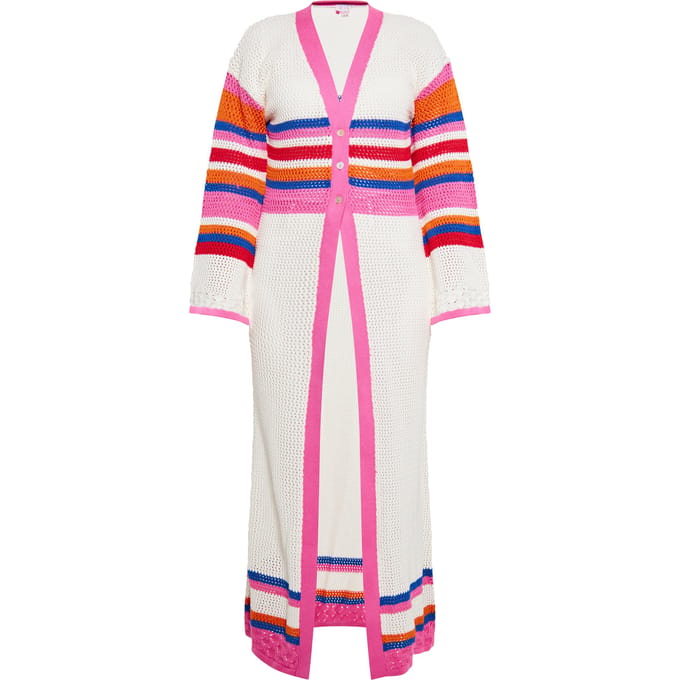 IZIA Vest Dames Wol Wit Veelkleurig