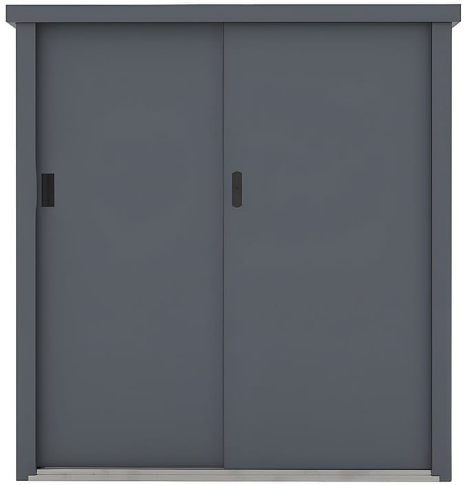 Vente-unique Tuinkast van gegalvaniseerd staal REIVAX - Grijs - 1,31 m3 - L125 x B80 x H131 cm L 125 cm x H 131 cm x D 80 cm