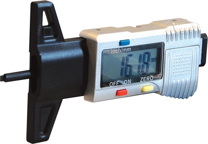Silverline Digitale bandenprofielmeter - 0,01 mm resolutie - LCD display - Meetbereik 0-25 mm