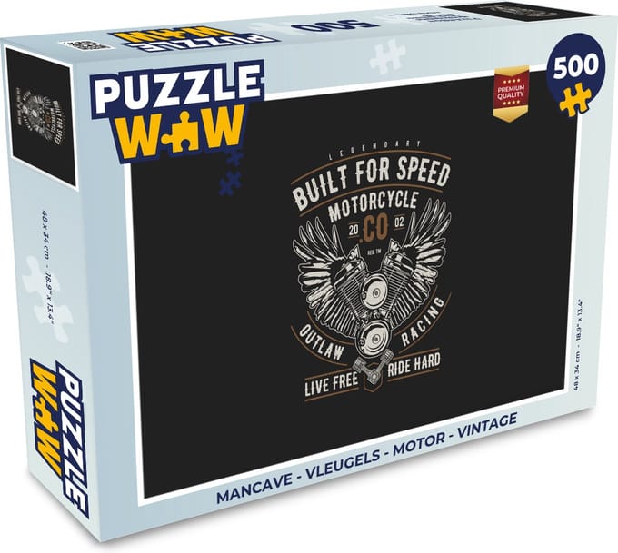 Puzzel Mancave - Vleugels - Motor - Vintage - Legpuzzel - Puzzel 500 stukjes