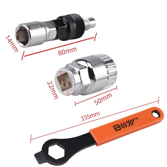 Fiets Crank Extractor Puller Trapas Verwijderaar met 16mm Steeksleutel Fiets Crank Verwijdering bike tool set black