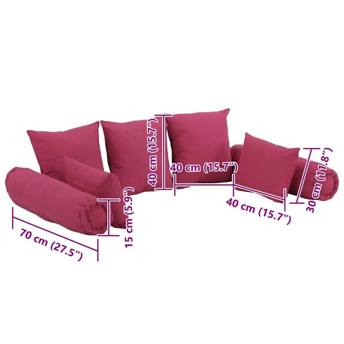 Vidaxl 7-delige Decoratieve Kussenset, Roze, Stof